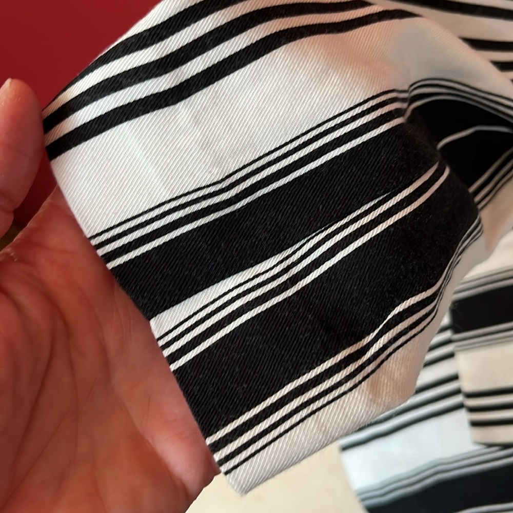 Like new Forever 21 black, and white striped double breasted jacket - Picture 3 of 14